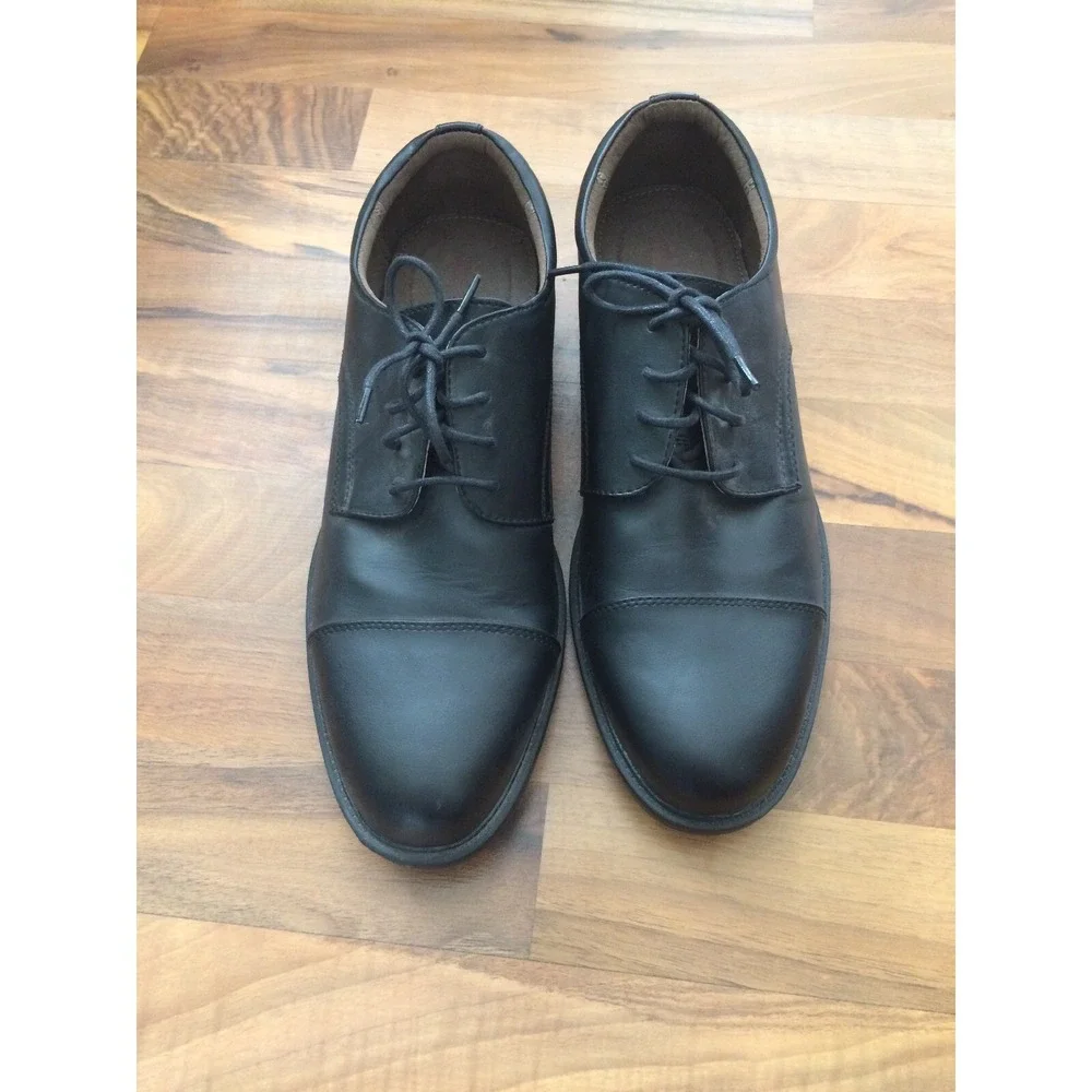 Black DEXTER Leather‎ Lined Oxford lace-up comfort Men's Shoes Size 11 1/2